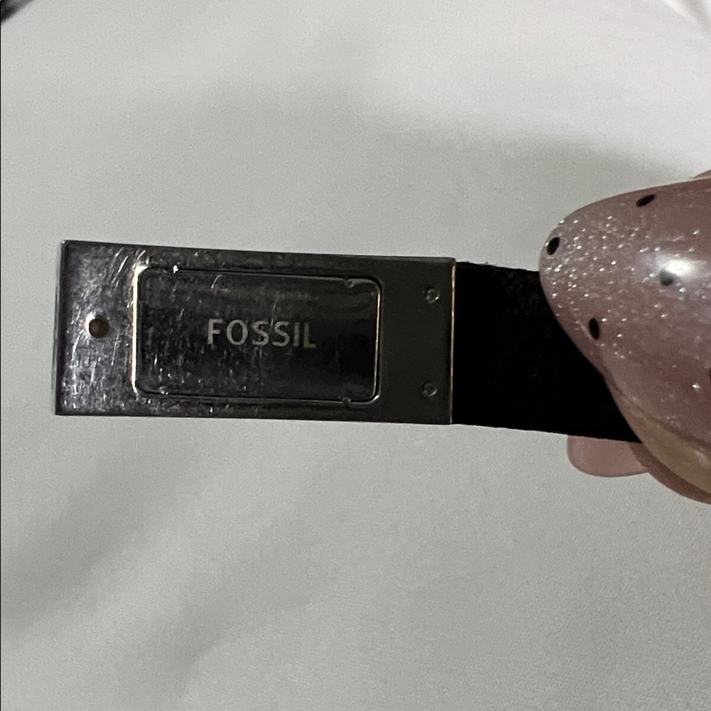 Fossil Leather & Silver Hardware Bracelet - Picture 3 of 8